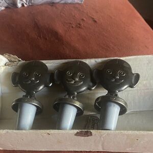 VINTAGE PIERRE LE SOMMELIER SILVER PLATED ALDO COLOMBO ITALY WINE STOPPER 3X